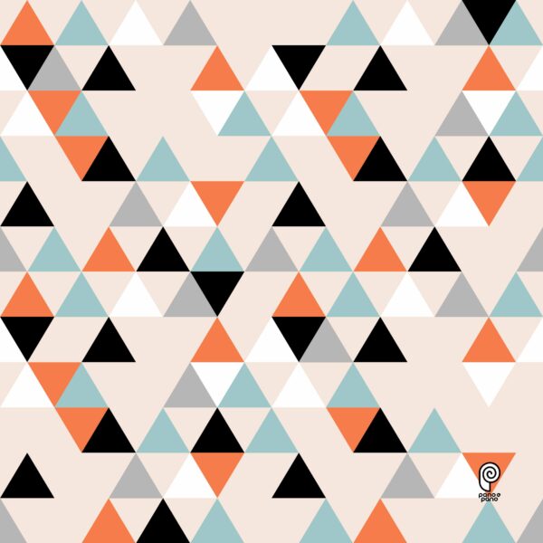 P&P006 Triângulos coloridos - Bege