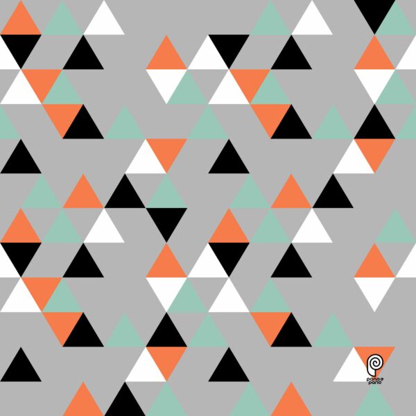 P&P006 Triângulos coloridos - Cinza