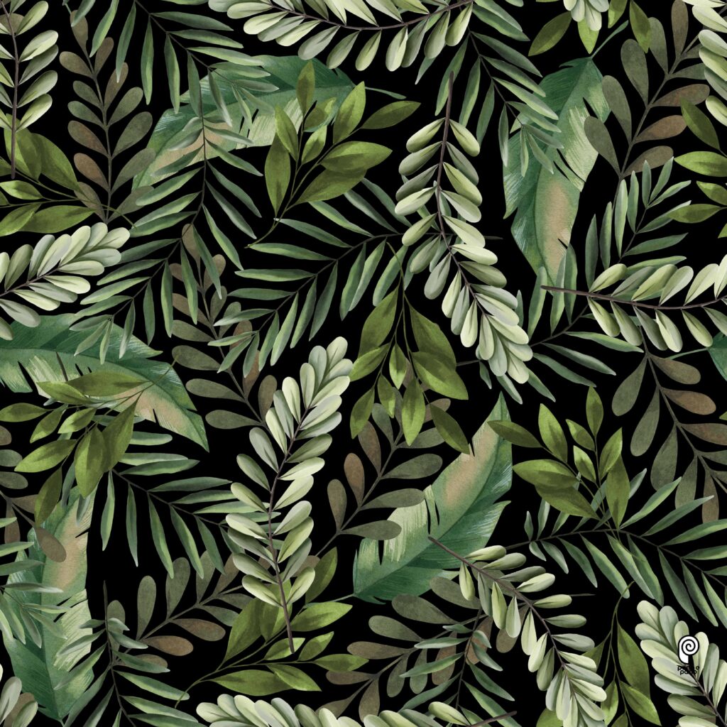 P&P045 Folhas - Preto