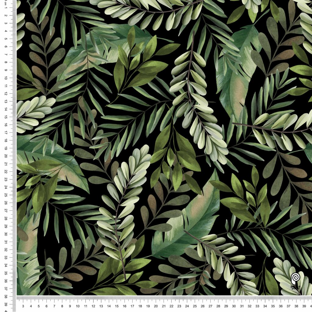 P&P045 Folhas - Preto RÉGUA